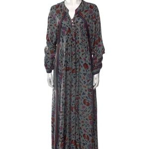 NATALIE MARTIN Fiore Maxi Dress Pink Blue Floral Silk Midi Maxi Sz XS NWT